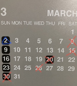 3月の営業予定の写真1