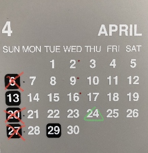 4月の営業予定の写真1