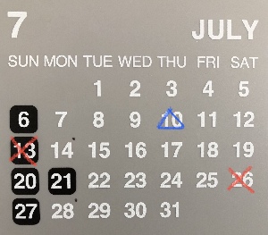 7月の営業予定の写真1