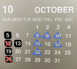 10月の営業予定の写真1