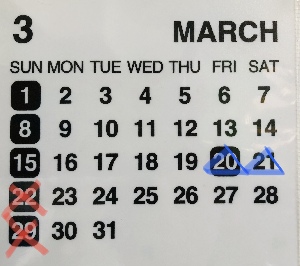 3月の営業予定の写真1