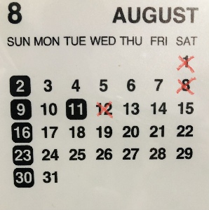 8月の営業予定の写真1