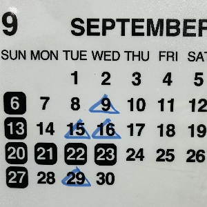 9月の営業予定の写真1
