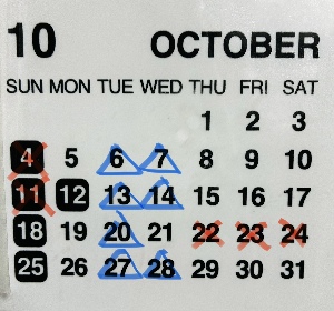 10月の営業予定の写真1